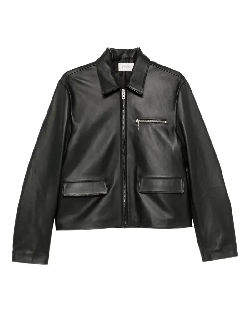 Second/Layer Solo leather jacket - Schwarz Schwarz