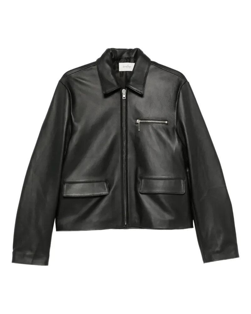 Second/Layer Solo Lederjacke - Schwarz Schwarz