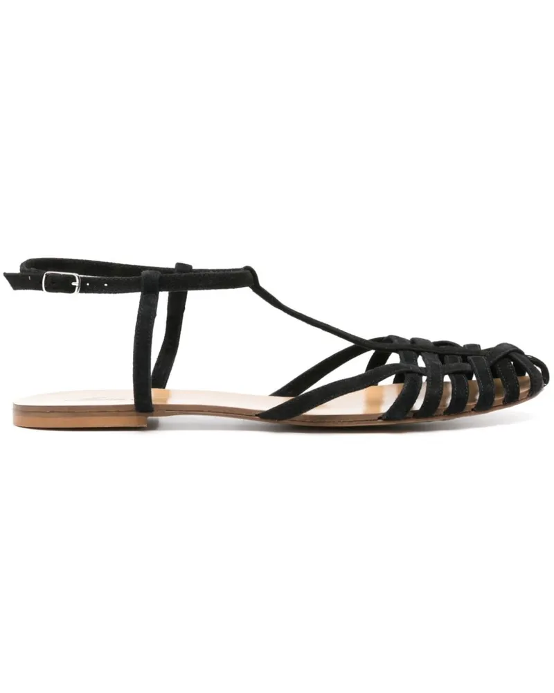 Anna F. Sandalen aus Wildleder - Schwarz Schwarz