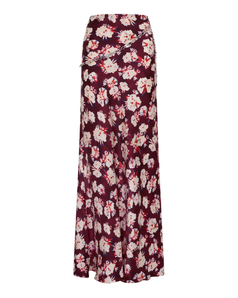 Paco Rabanne floral-pattern silk maxi skirt - Rosa Rosa
