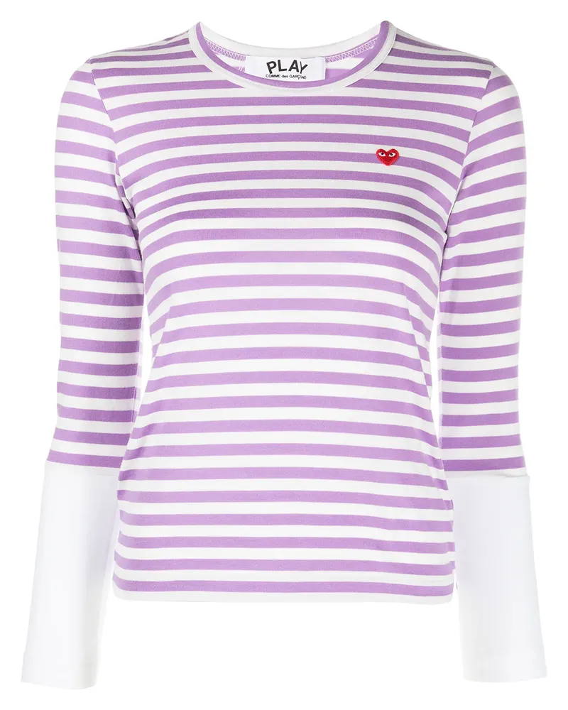 Comme des Garçons T-Shirt mit Herz-Patch - Violett Violett