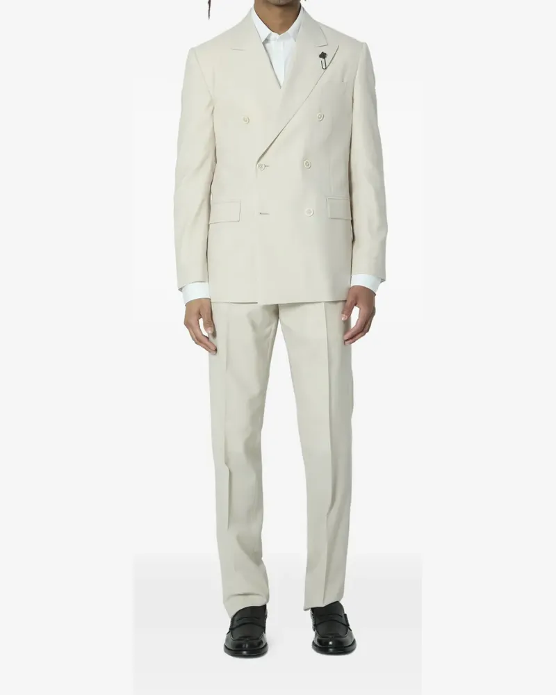 LARDINI double-breasted pin suit - Nude Nude