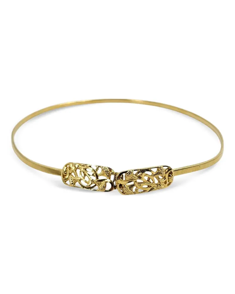 Madison 1970s Gürtel mit Blumenschnalle - Gold Gold