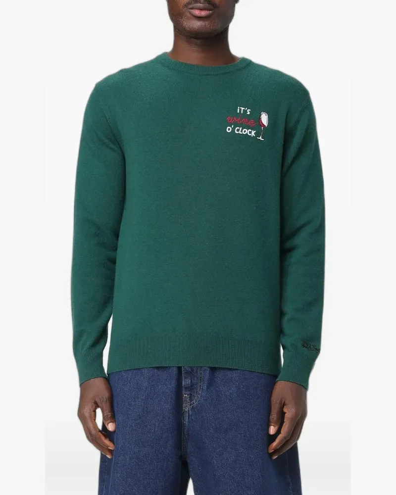 MC2 Saint Barth embroidered-motif fine-knit sweater - Grün Grün