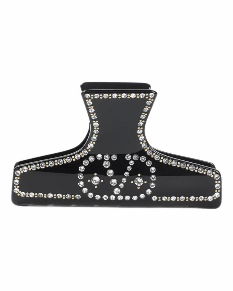 Valentino Garavani VLogo Signature Haarspange mit Kristallen - Schwarz Schwarz