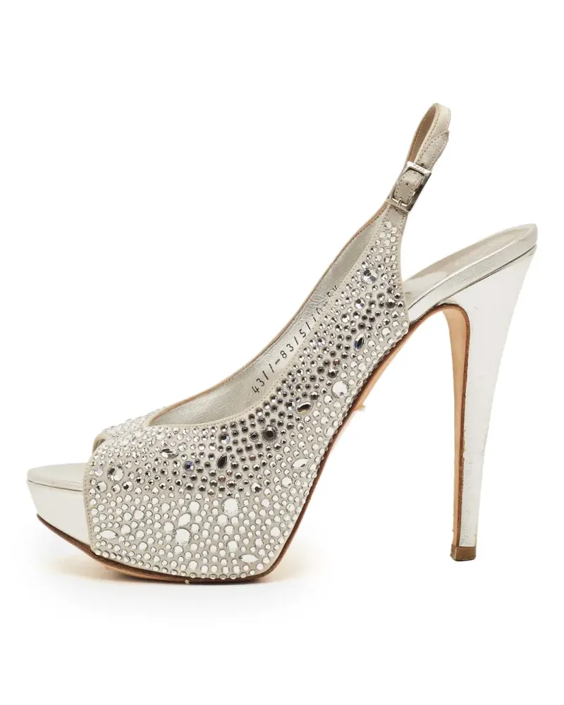 Gina Slingback-Sandalen mit Kristallen - Silber Silber
