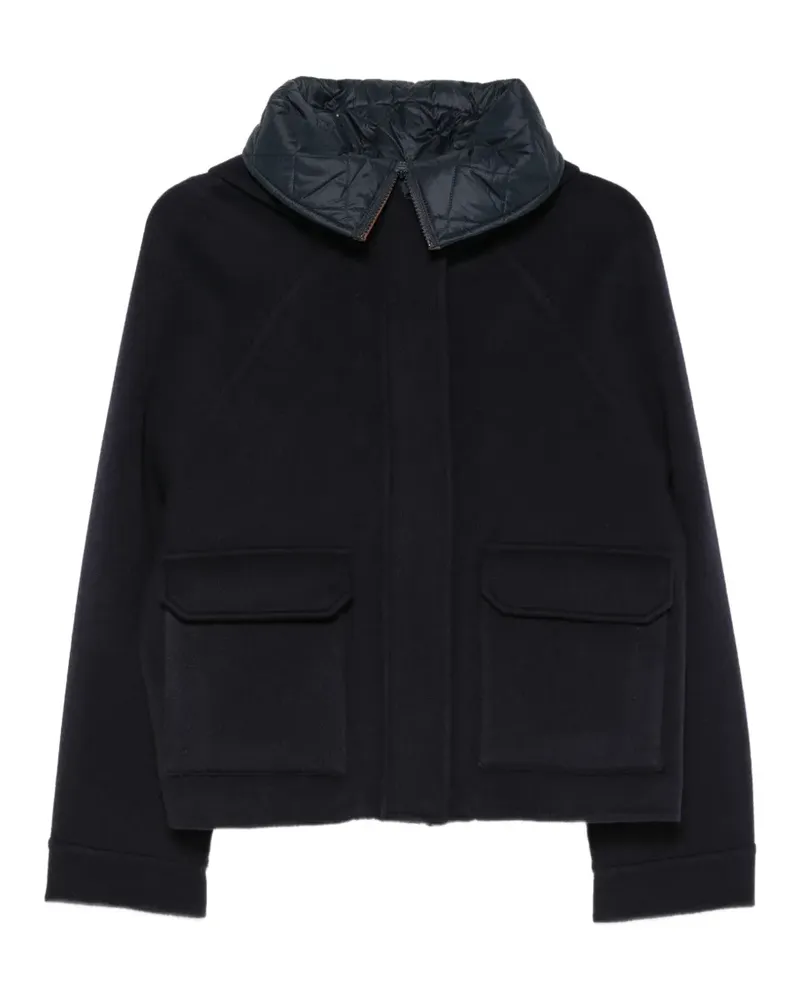 Brunello Cucinelli Kapuzenjacke mit gestepptem Kragen - Blau Blau