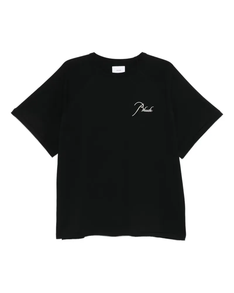 RHUDE reglan-shoulder T-shirt - Schwarz Schwarz