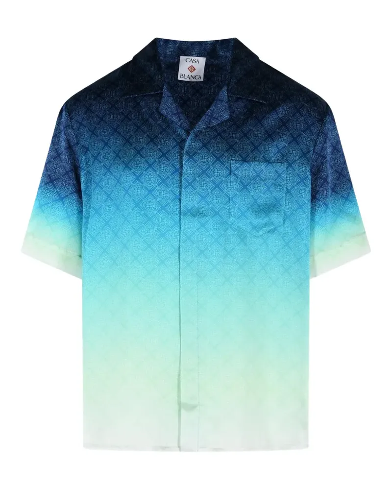 Casablanca Paris Circuit Monogram silk shirt - Blau Blau
