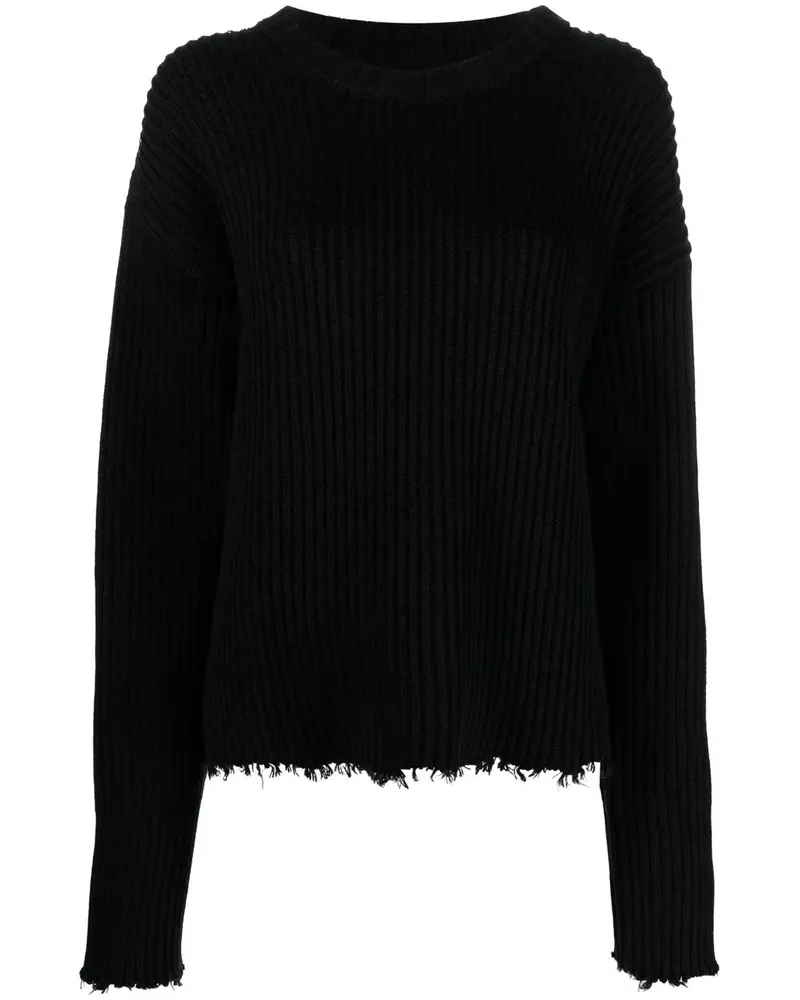Maison Margiela Pullover aus geripptem Strick - Schwarz Schwarz