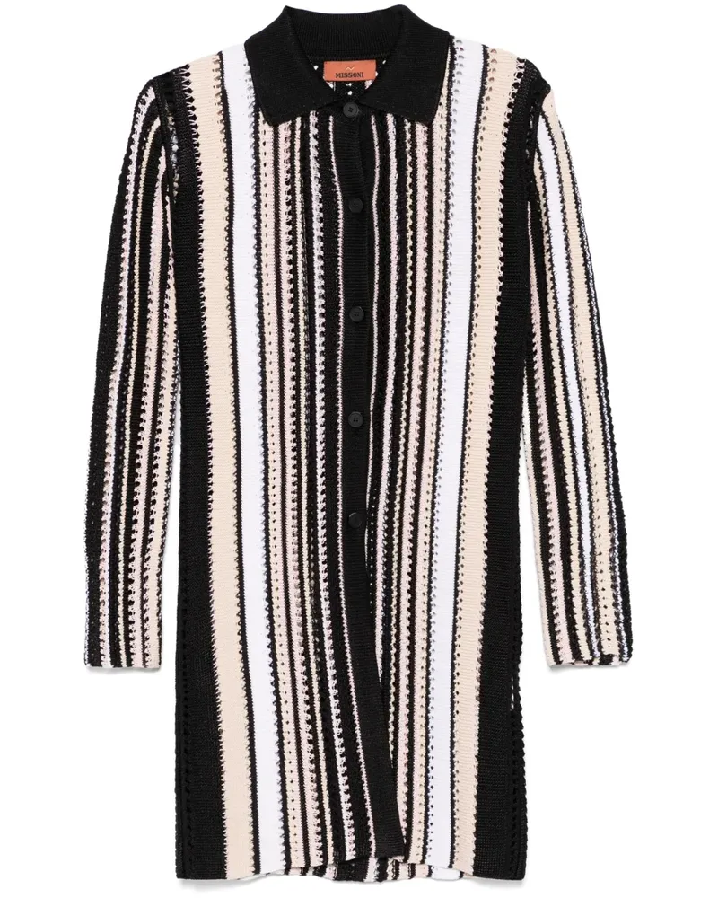 Missoni Gestreifter Mantel - Schwarz Schwarz