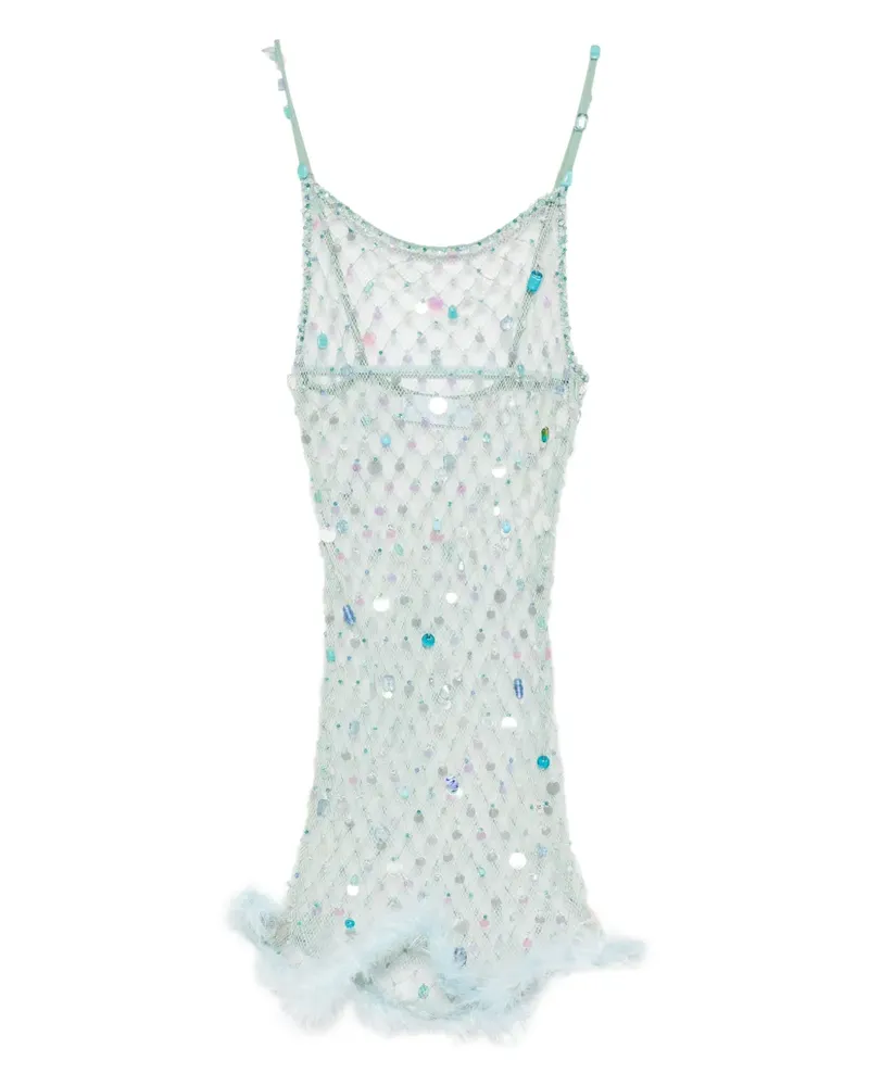Roberta Einer Minikleid mit Federbesatz - Blau Blau