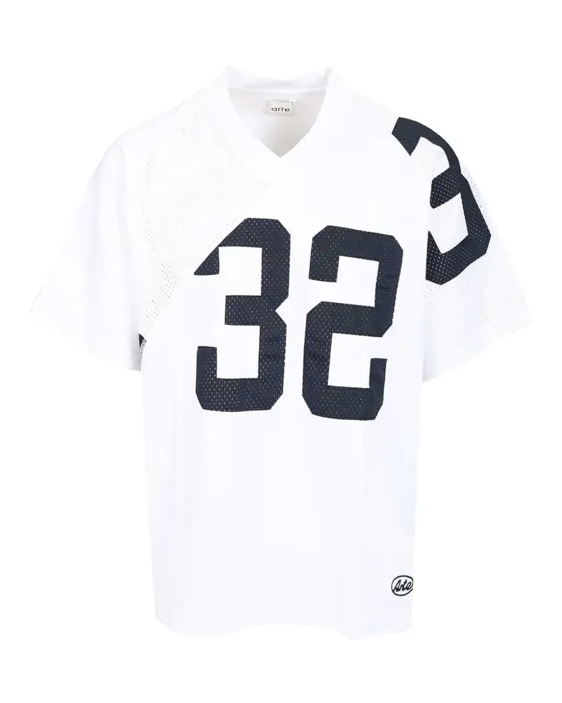 Arte Antwerp mesh number-print t-shirt - Weiß Weiß