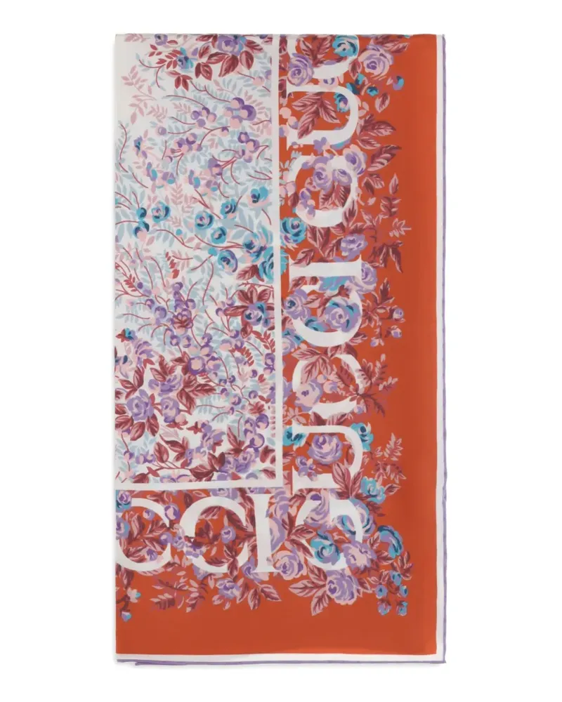 Gucci floral-print silk scarf - Orange Orange