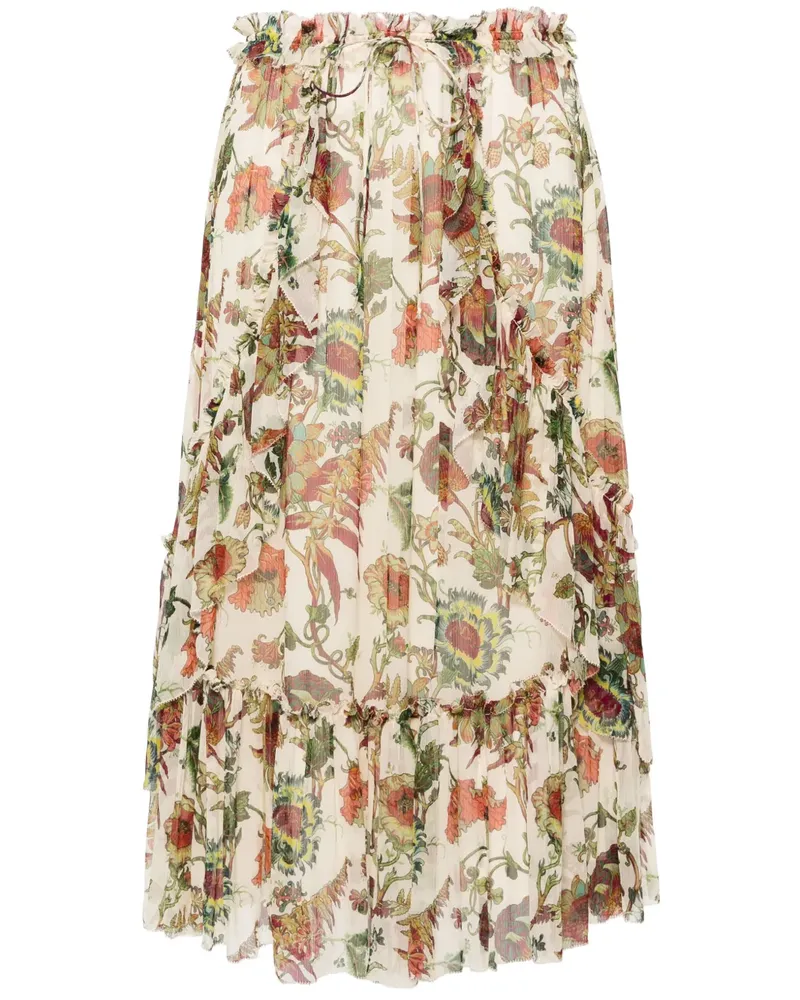 Ulla Johnson Gestufter Freesia Seidenrock - Nude Nude