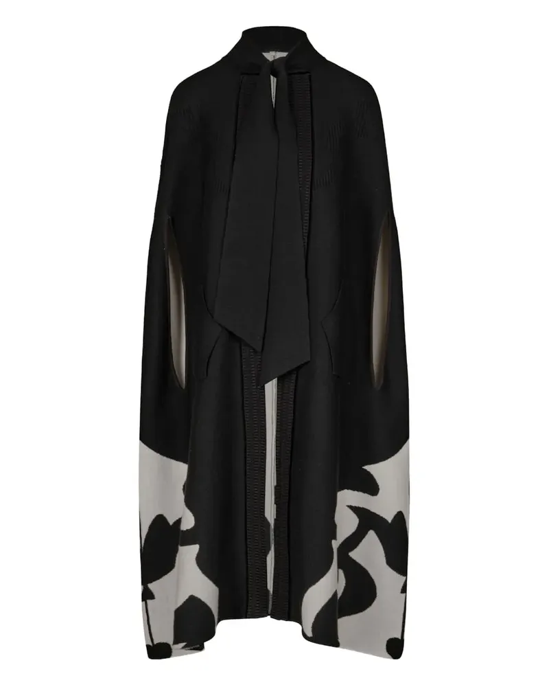 Johanna Ortiz Cape mit Schleifenkragen - Schwarz Schwarz