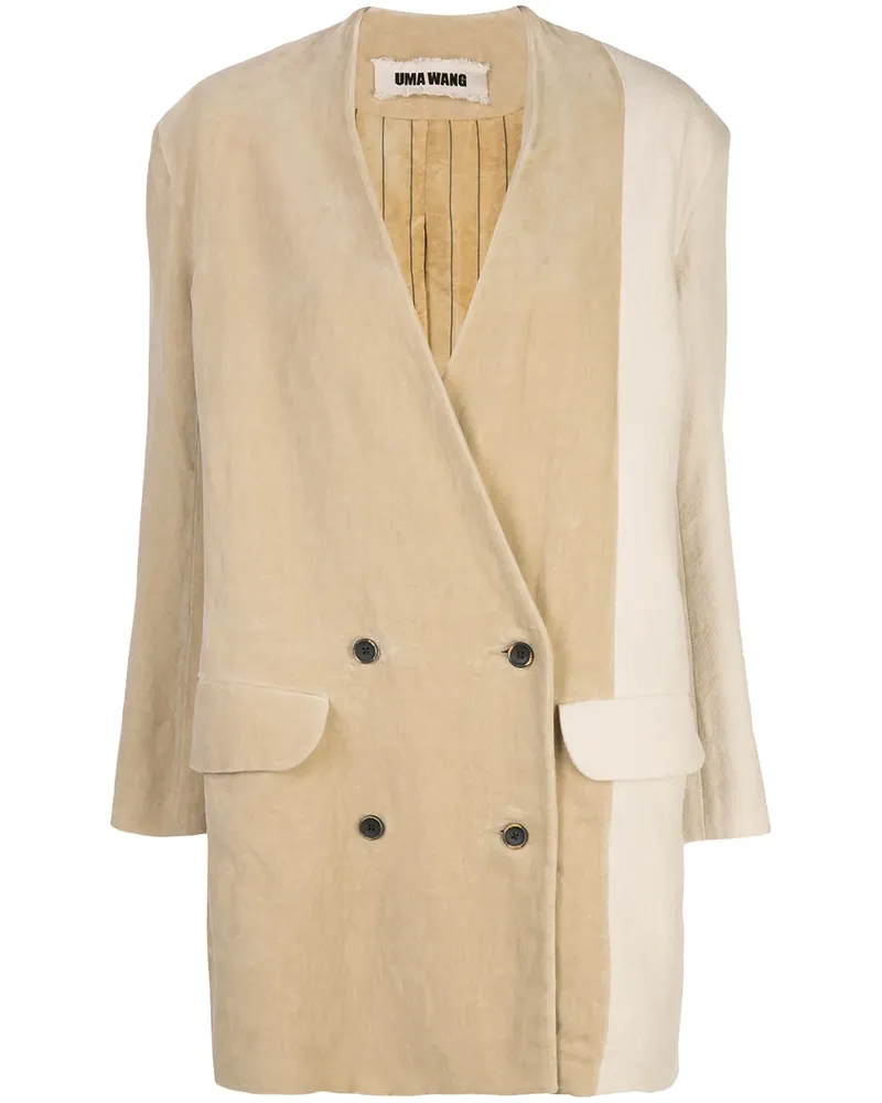 Uma Wang Doppelreihiger Oversized-Blazer - Nude Nude