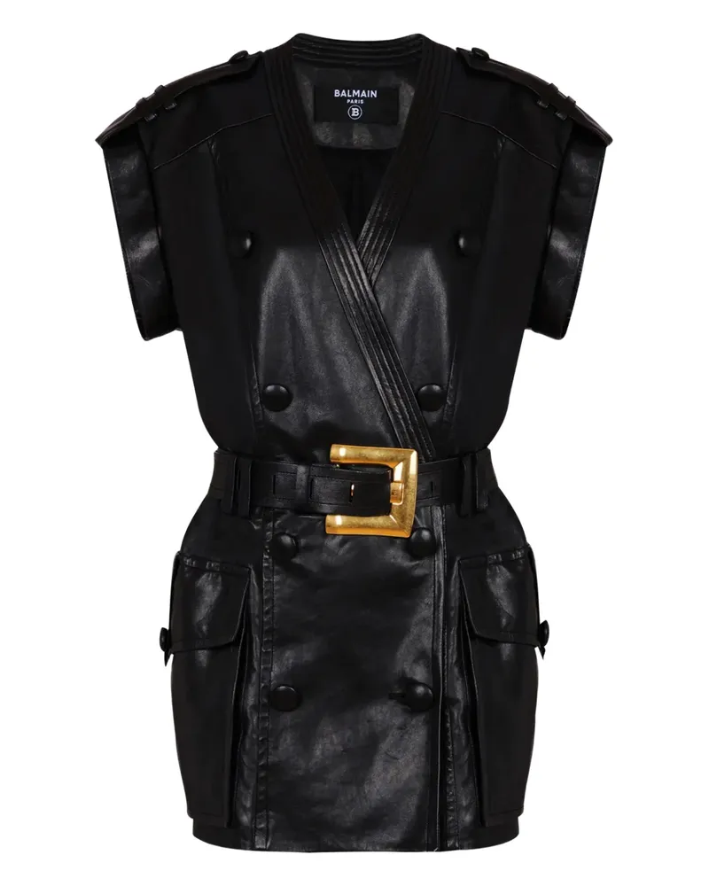Balmain Minikleid mit Gürtel - Schwarz Schwarz