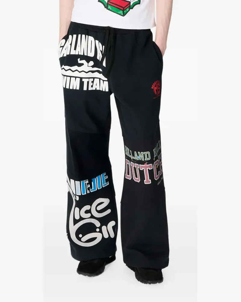 Marine Serre graphic-print track pants - Schwarz Schwarz