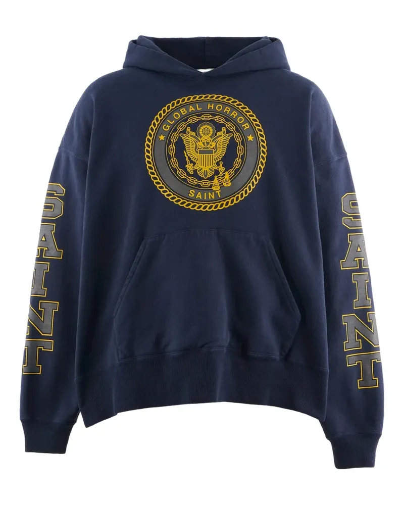 SAINT MXXXXXX printed hoodie - Blau Blau