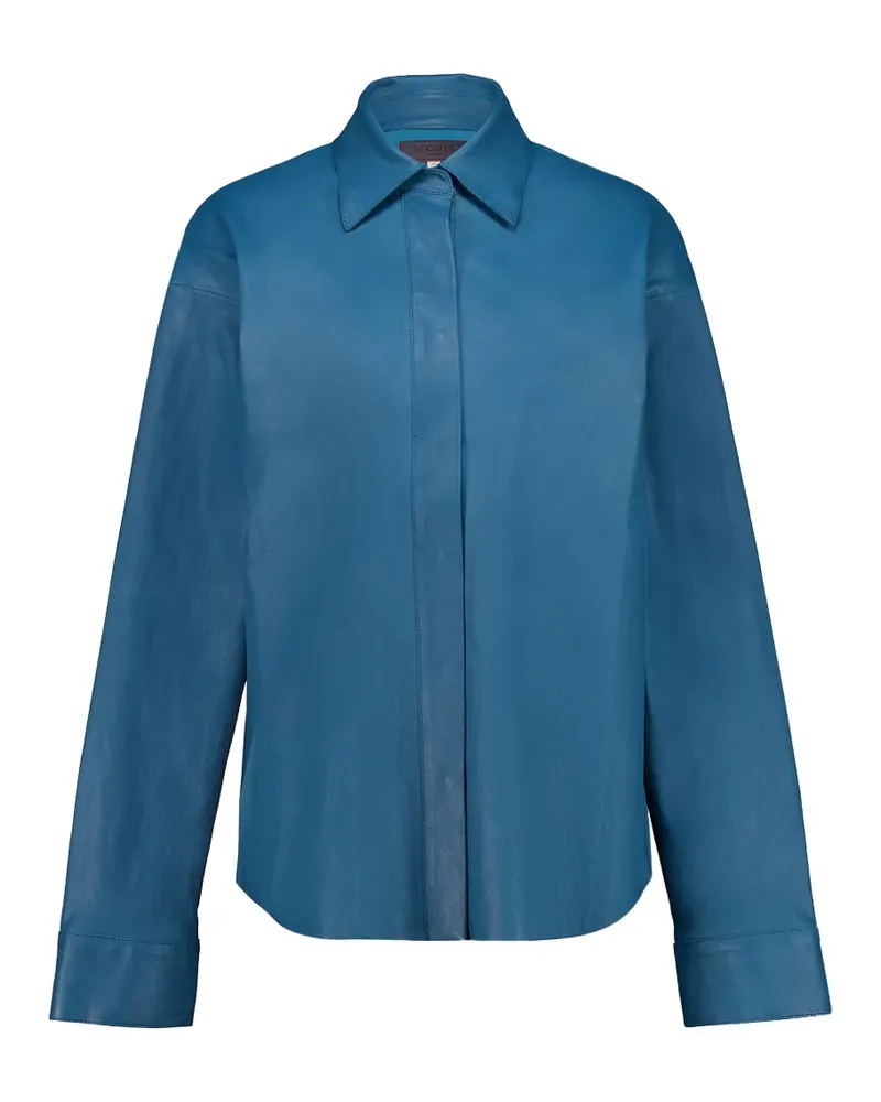 Stouls Simone leather shirt - Blau Blau
