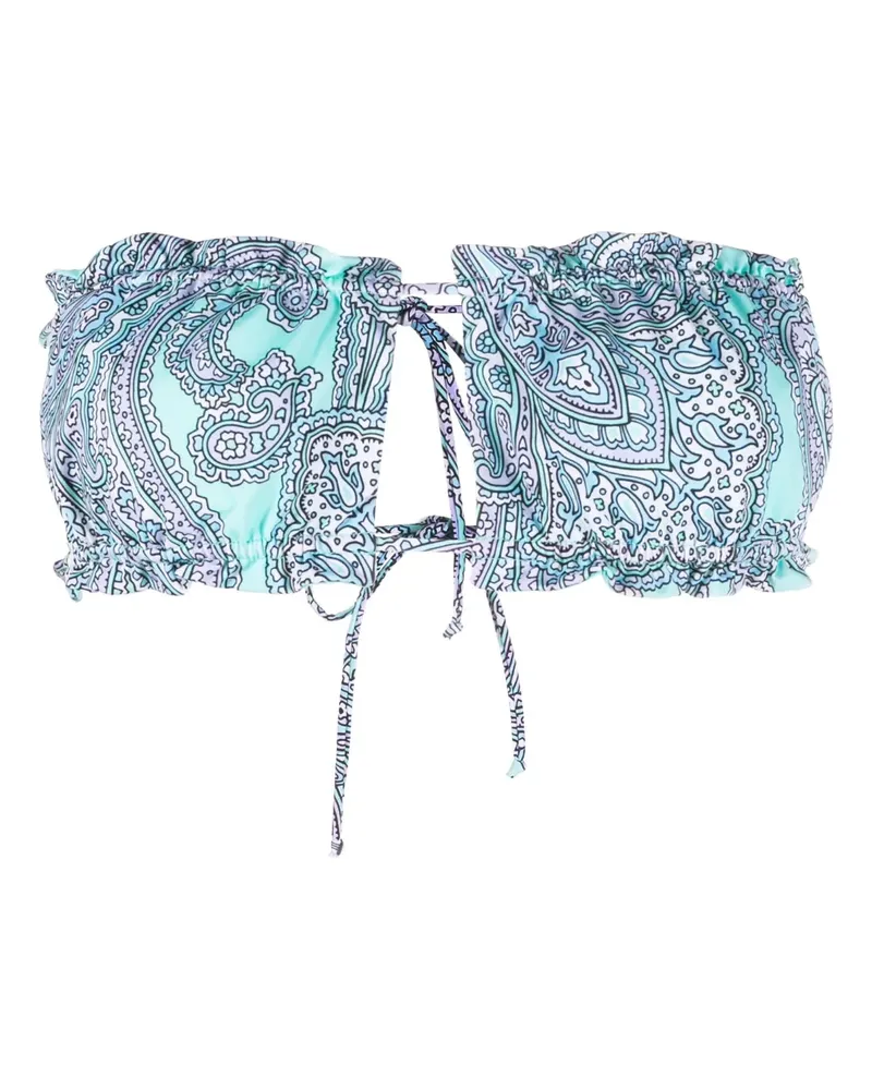 MC2 Saint Barth Lyam Bikinioberteil mit Paisley-Print - Grün Grün