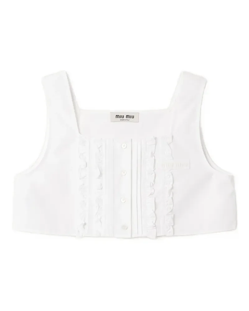 Miu Miu Kurzes Popeline-Top - Weiß Weiß