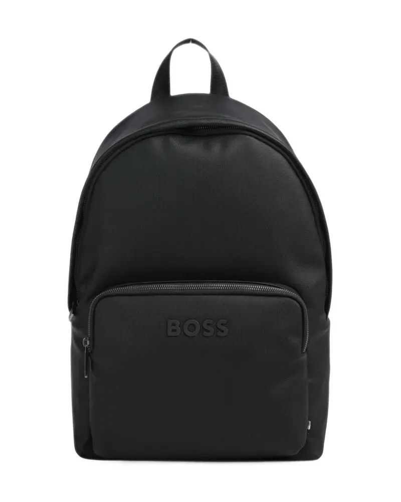 HUGO BOSS logo-patch zip-around backpack - Schwarz Schwarz