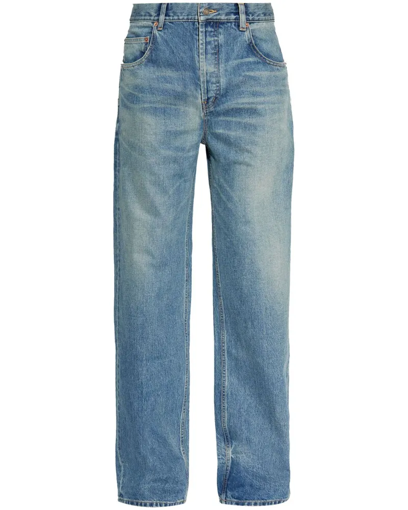 Saint Laurent Halbhohe Jeans mit lockerem Schnitt - Blau Blau