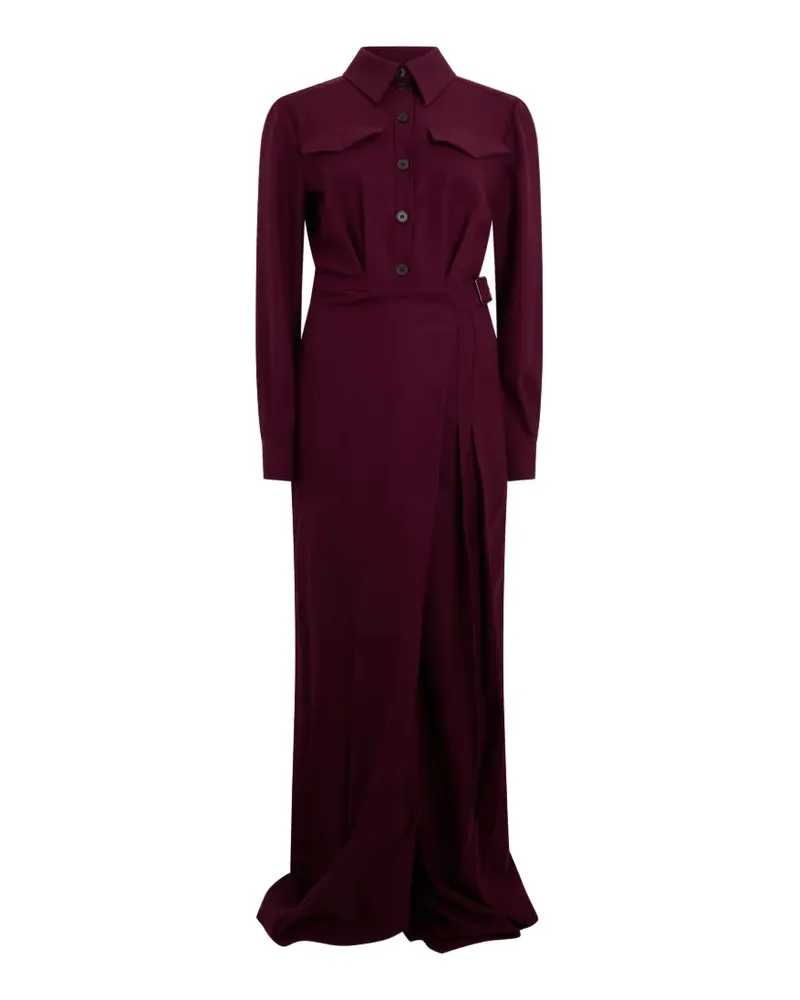 Alberta Ferretti Geknöpftes Maxikleid mit Falten - Violett Violett