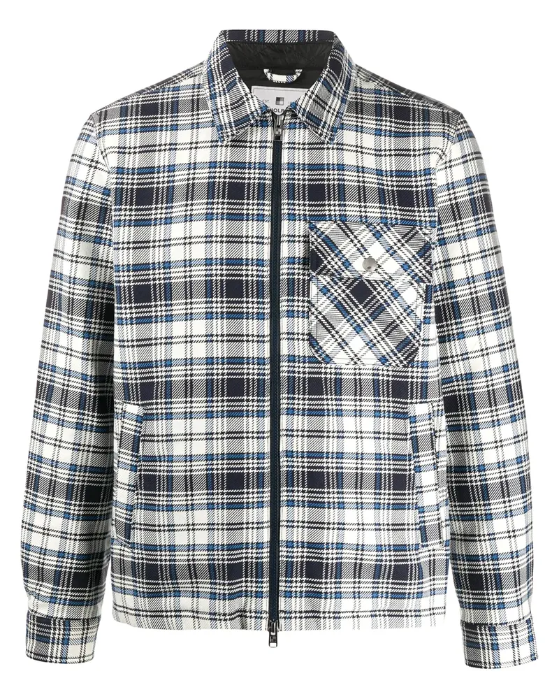 Woolrich checkered zipped jacket - Blau Blau