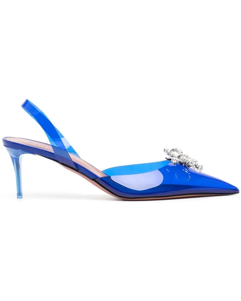 Amina Muaddi Rosie Slingback-Pumps 60mm - Blau Blau