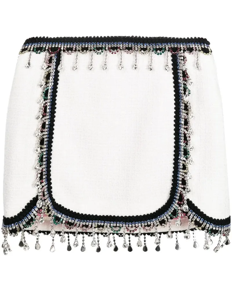 Dsquared2 Minirock mit Kristallen - Weiß Weiß