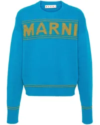 Marni Pullover mit Logo-Intarsie Blau