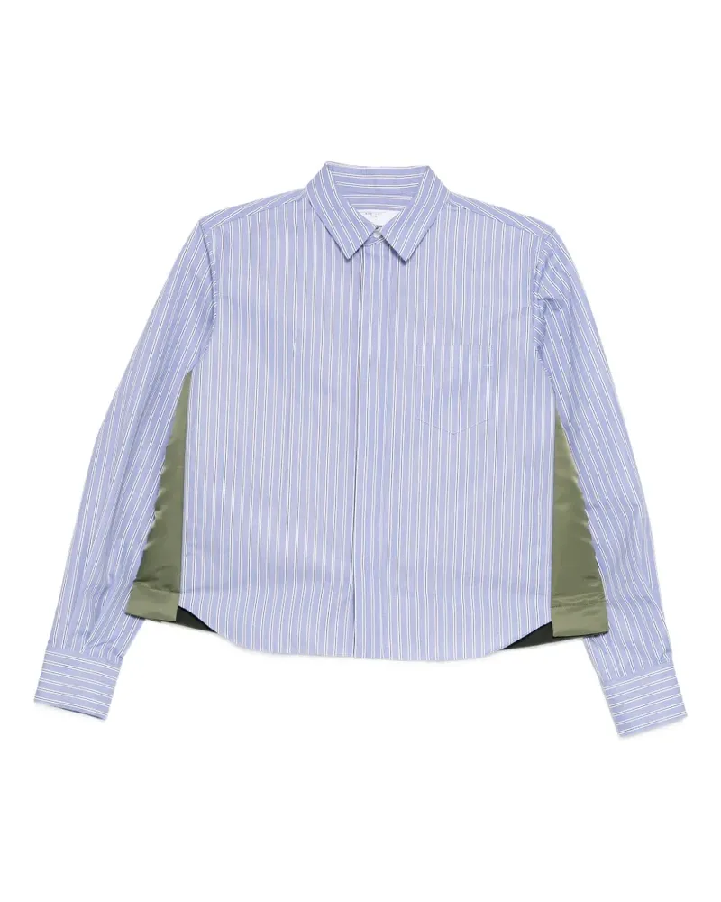Sacai Gestreiftes Seidenhemd - Blau Blau