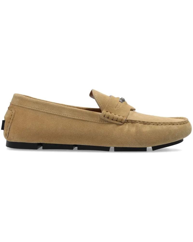 Versace Loafer aus Wildleder mit Medusa - Nude Nude