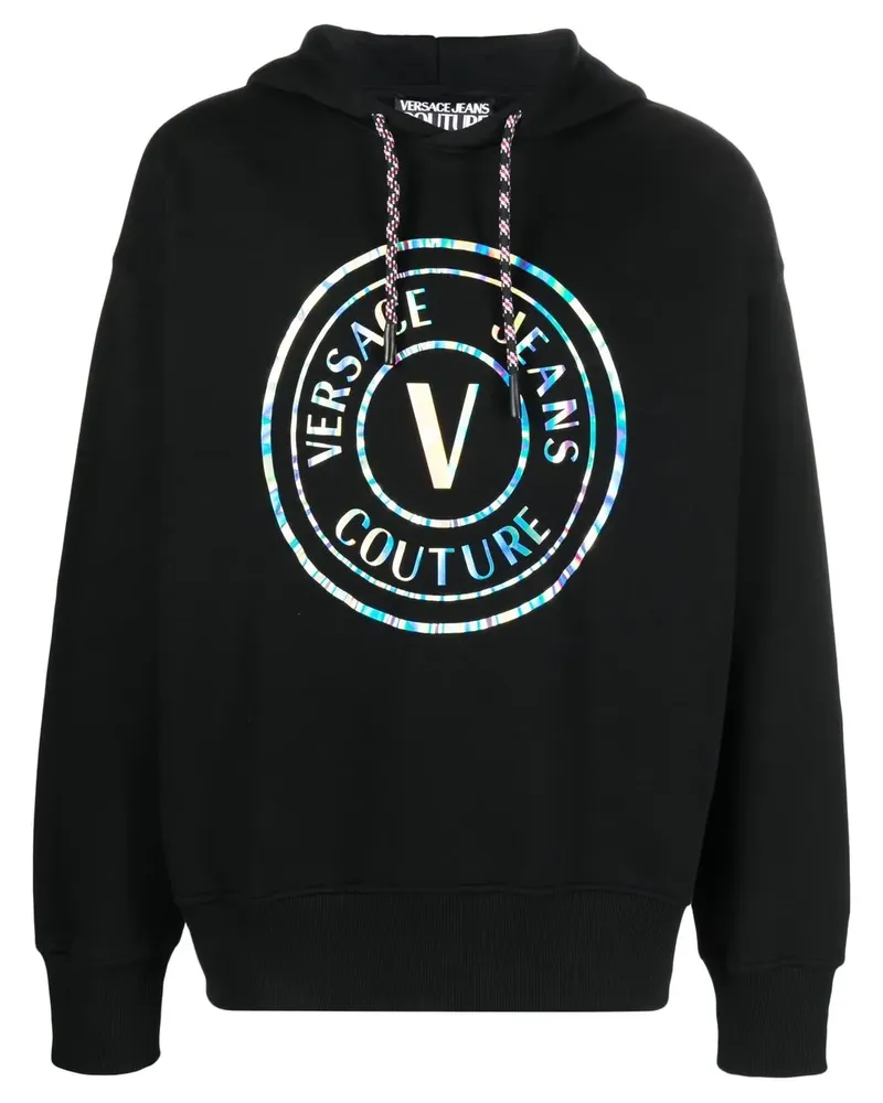 Versace Jeans Hoodie mit Logo-Print - Schwarz Schwarz