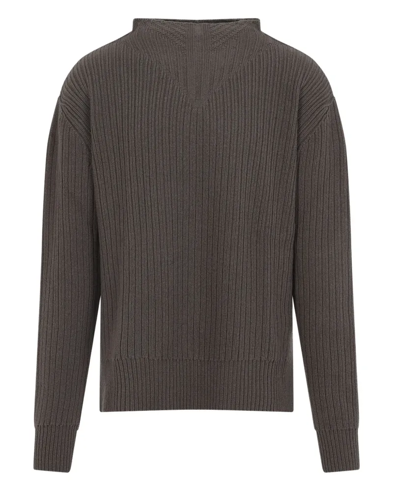 Rick Owens Gerippter Pullover mit Stehkragen - Grau Grau