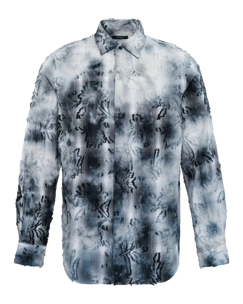 TAAKK Kariertes Hemd mit Bleach-Effekt - Schwarz Schwarz