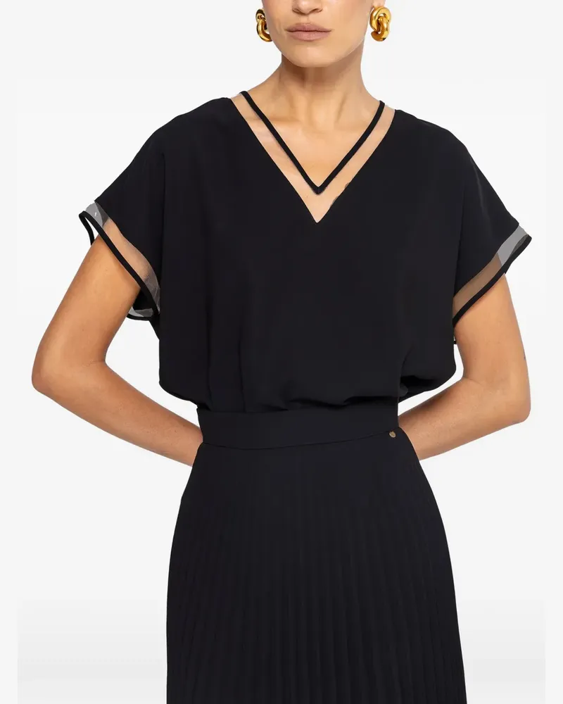 NISSA V-neck top - Schwarz Schwarz