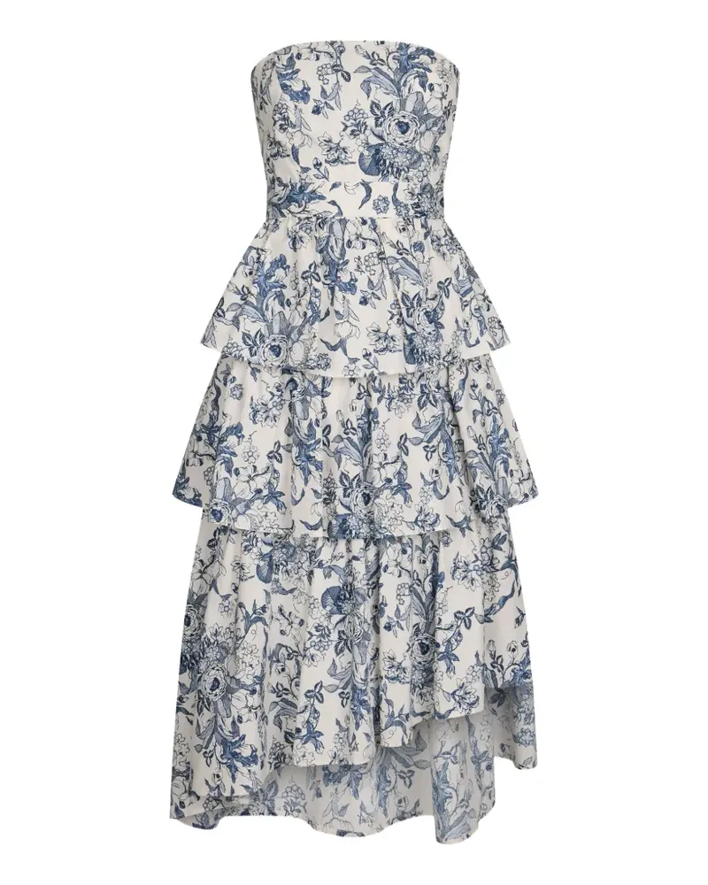 Liu Jo bustier ruffled asymmetric dress - Weiß Weiß