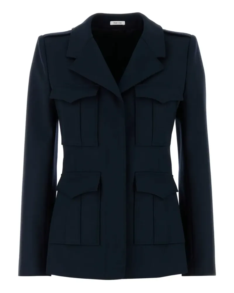 Alexander McQueen Wollblazer mit Klappentasche - Blau Blau