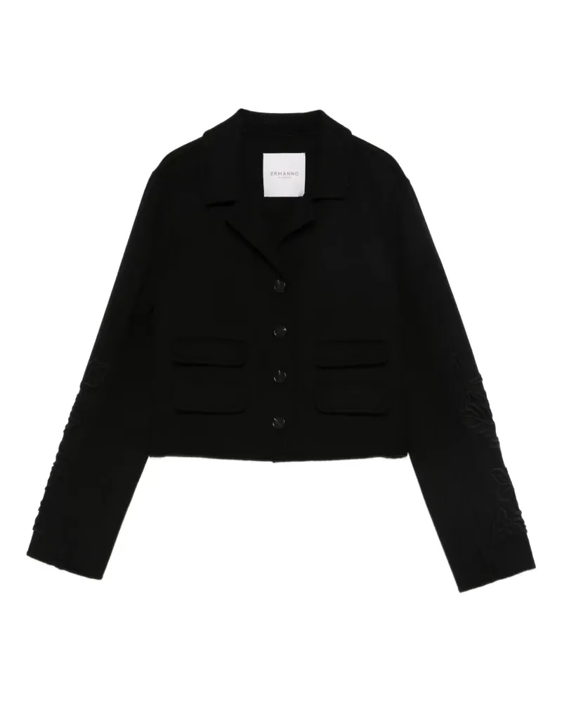 Ermanno Scervino Bestickte Cropped-Jacke - Schwarz Schwarz