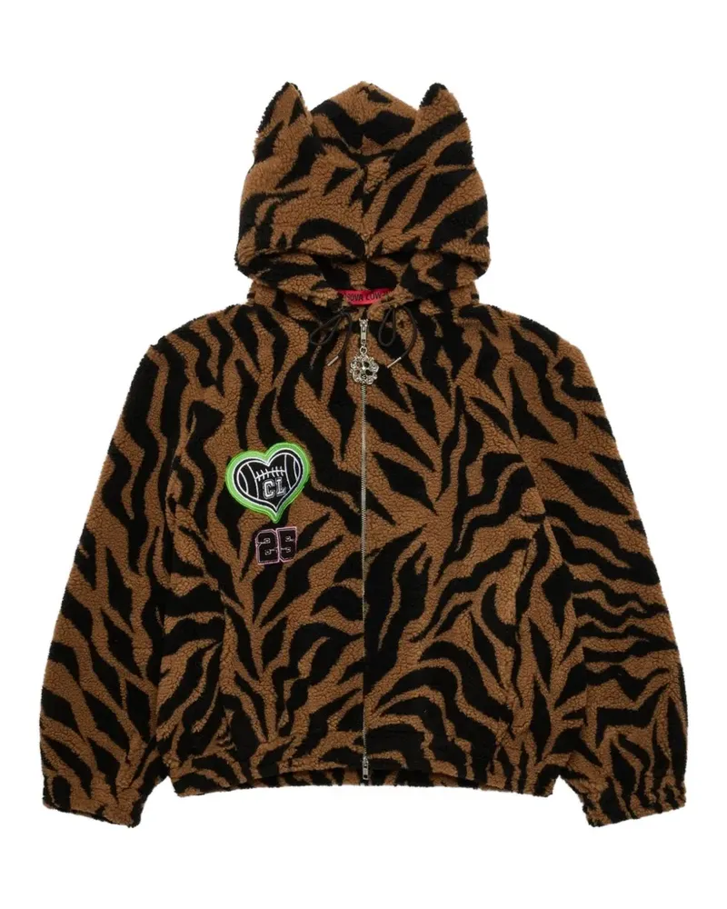 CHOPOVA LOWENA tiger print hooded sweatshirt - Braun Braun