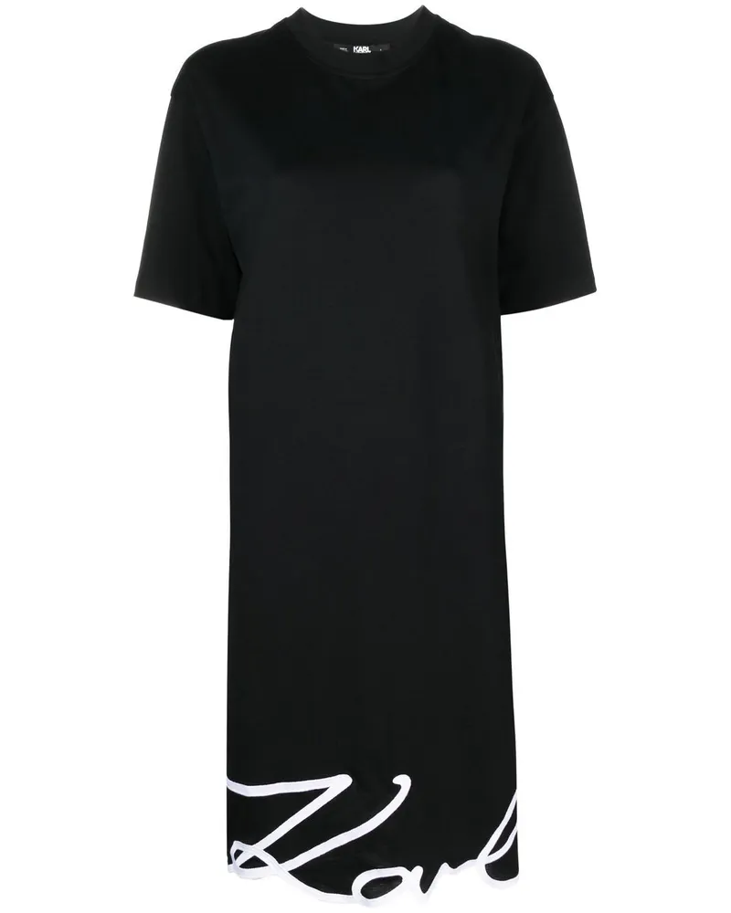 Karl Lagerfeld Kleid mit Signature-Saum - Schwarz Schwarz