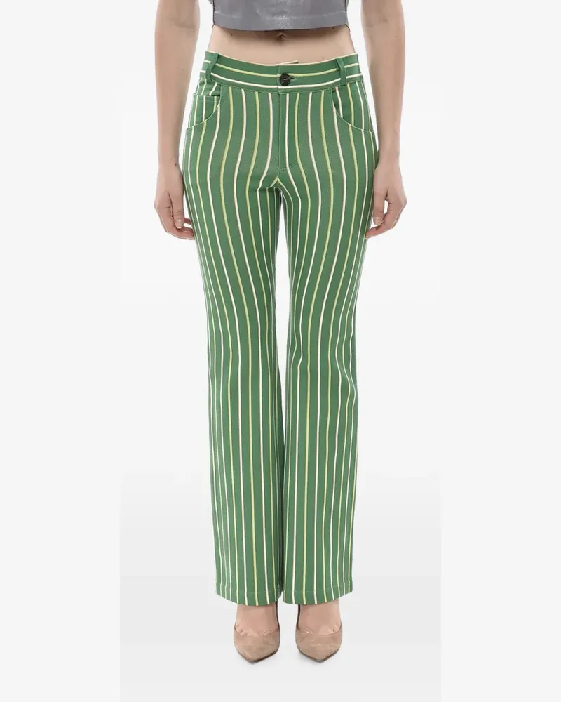 Marni Gestreifte Hose mit Taschen - Grün Grün