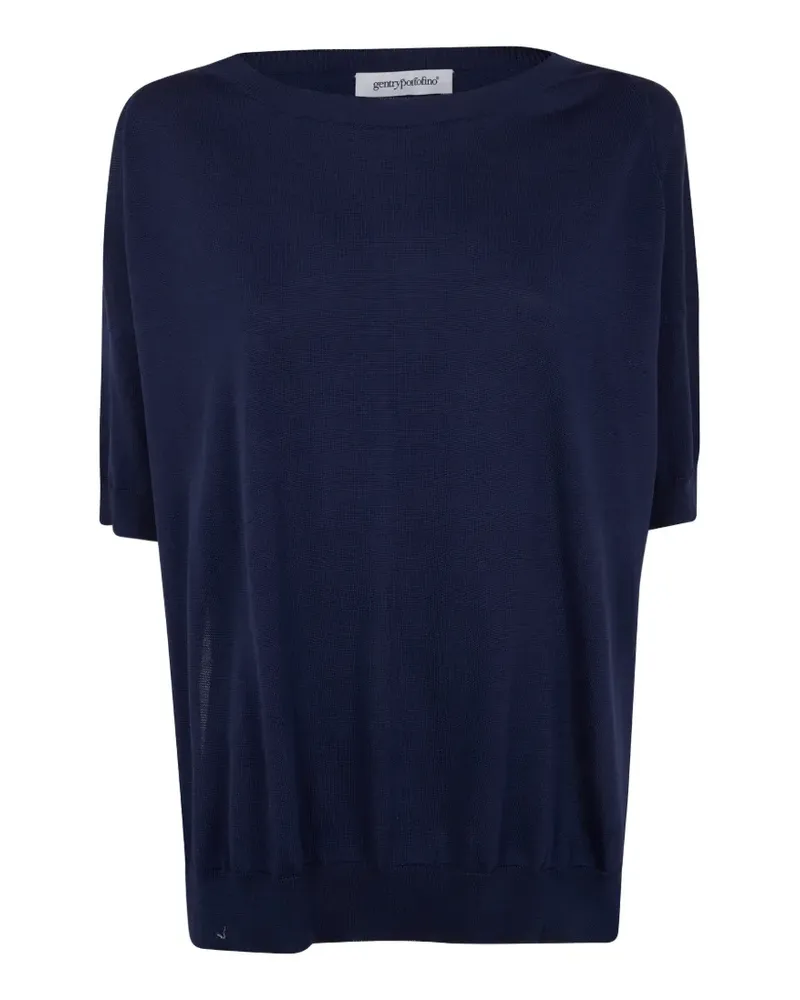 Gentry Portofino short-sleeved knitted top - Blau Blau