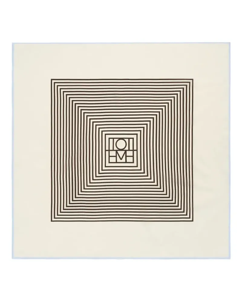 Totême monogram-print silk scarf - Nude Nude