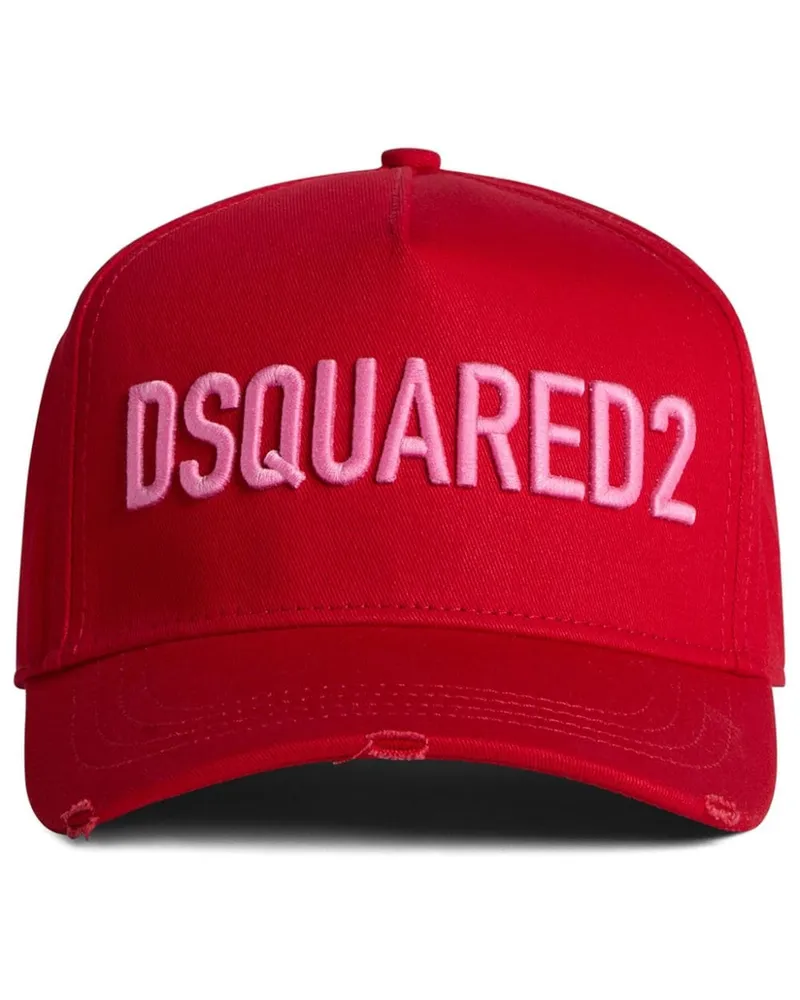 Dsquared2 Baseballkappe mit Logo-Stickerei - Rot Rot