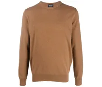 Kaschmirpullover mit Rundhalsausschnitt - Braun